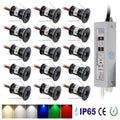 1W DC 12V Mini Recessed LED Spotlight Kit 15mm Cutout IP65 30° 120° with AC Power Supply