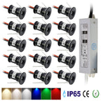 1W DC 12V Mini Recessed LED Spotlight Kit 15mm Cutout IP65 30° 120° with AC Power Supply