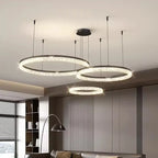 Modern Tiered Ring Crystal Acrylic Pendant Chandelier D40+60+80cm 100W Dimmable AC 90-265V