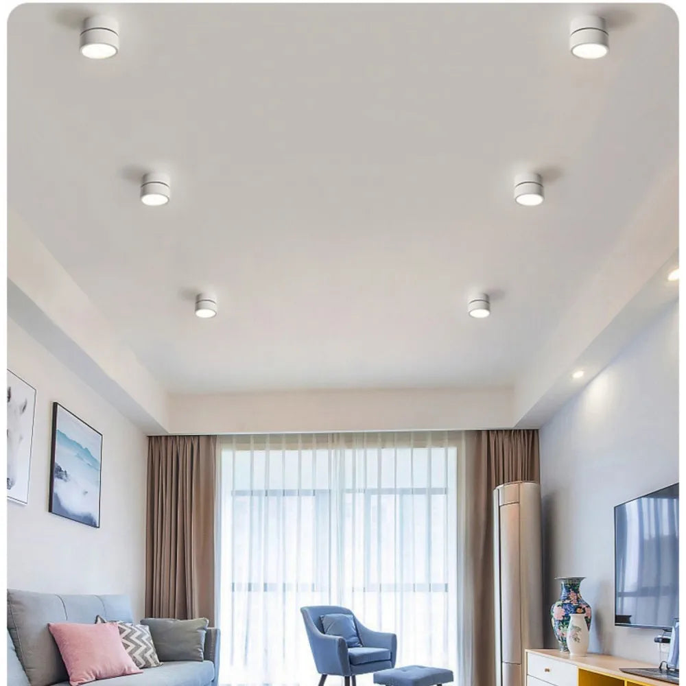 Dimmable COB LED Ceiling Downlight 7W 12W 15W Single or Double Head Die Cast Aluminum CRI 92 10 20 or 30 Degree Knob Switch AC 85-265V