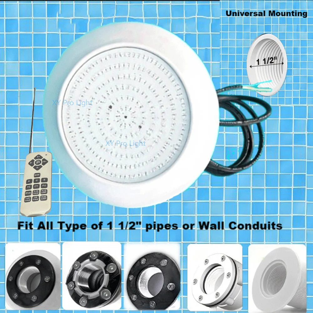 IP68 RGB LED Swimming Pool Light 18W 25W Wall Mounted Underwater Lamp AC DC 12V Remote and Bluetooth App Control Fresh and Salt Water