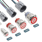 IP65 Waterproof Metal Push Button Switch 12mm 16mm 19mm 22mm 3A Copper LED Indicator 12V 24V Momentary Flat Circular Panel Mount