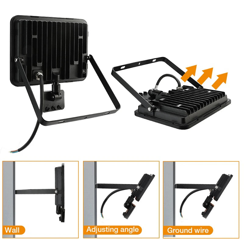 PIR Motion Sensor LED Flood Light 10W 20W 30W 50W 100W IP66 6000K AC 110-240V Outdoor