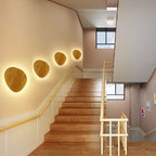 Nordic Circular Wooden LED Wall Light Up Down Integrated LED AC 90-260V Bedroom Staircase