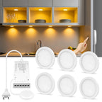 5W 12V Ultra-Thin LED Cabinet Puck Light Dimmable Touch Sensor Through-Wood AC 100-240V