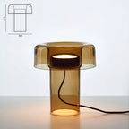 Mid-Century Mushroom Glass Table Lamp E26 E27 26x20cm Brown Green Gray CRI 90+ AC 110-240V