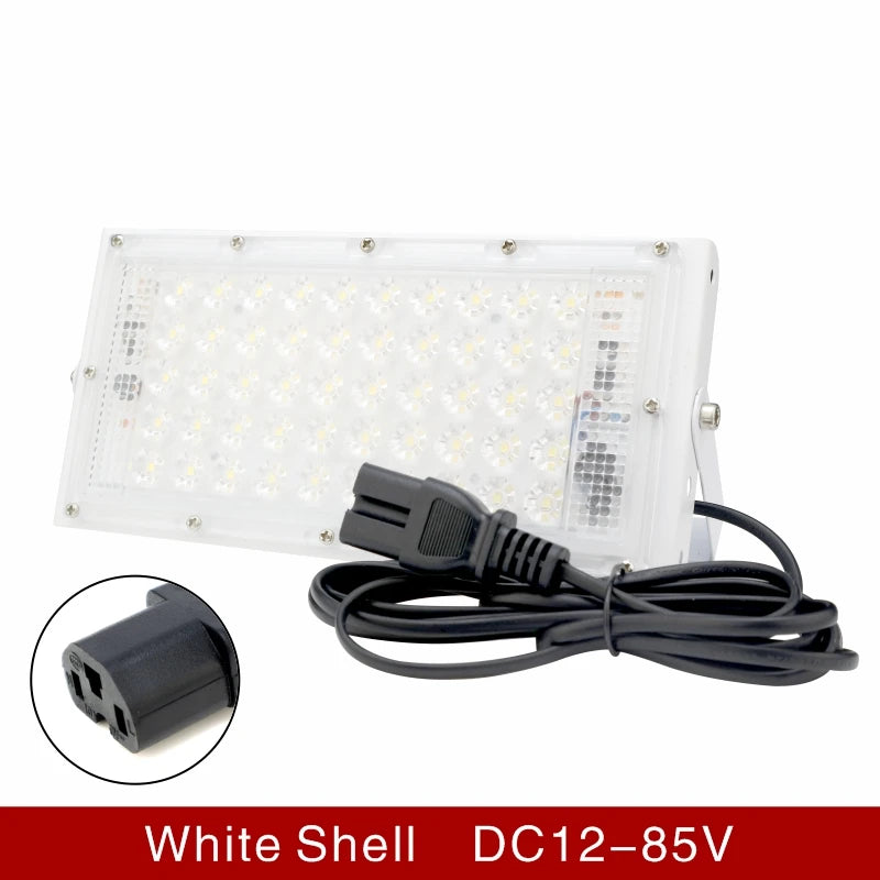 50W DC 12-85V IP65 LED Portable Flood Light 5000lm CRI 85+ 180° SMD2835 Battery Connect