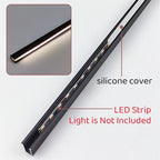Ultra Thin LED Aluminum Channel Profile Silicone Diffuser Recessed or Surface Mount DC 12V Cabinet Closet Bar Light 30cm 40cm 50cm 100cm