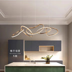 Modern LED Pendant Light 3-6 Heads 40-100W 3-CCT Dimmable RF Remote AC 90-260V Black Gold