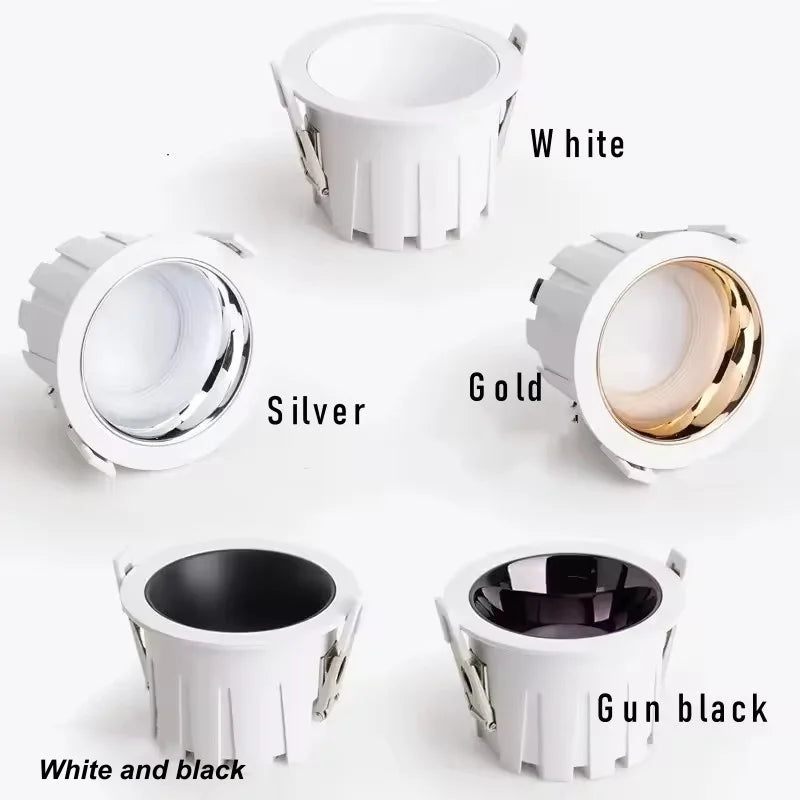 Dimmable LED Recessed Downlight 9W 12W 15W 18W 21W 120° 110lm/W AC 85-265V 3-Color
