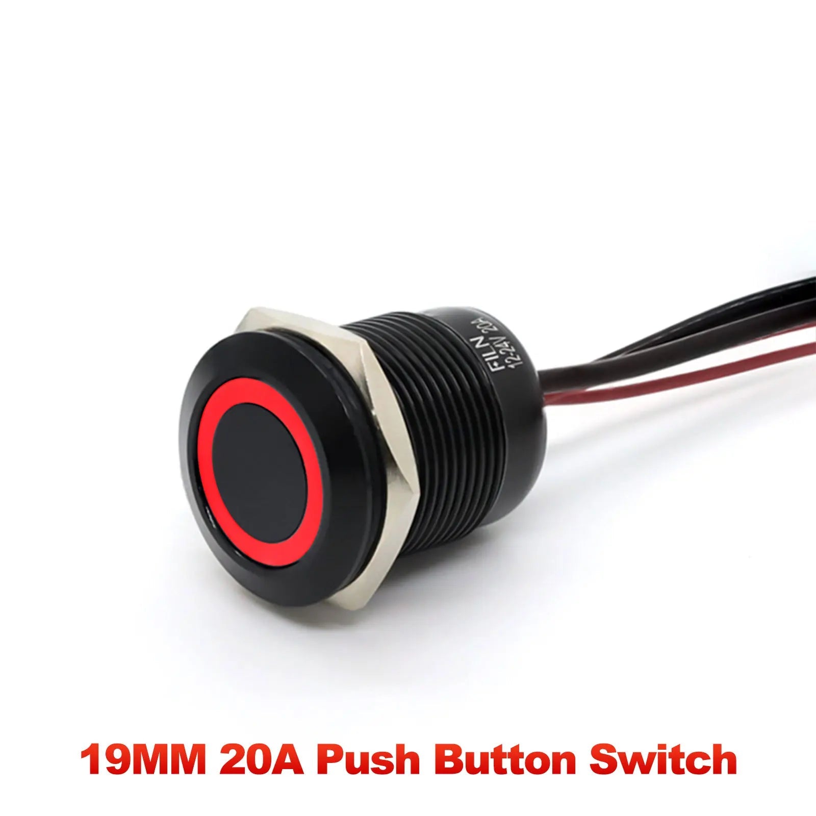 IP66 Waterproof Stainless Steel Push Button Switch 19mm 22mm 20A Momentary or Latching LED 12V 24V 110V 220V 20cm Wire 5 Colors