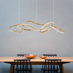 Modern LED Pendant Light 3-6 Heads 40-100W 3-CCT Dimmable RF Remote AC 90-260V Black Gold