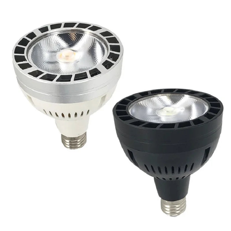 PAR30 COB LED Spotlight 35W E26 E27 3500-4200lm CRI 80+ 24° AC 110-240V 3-Color