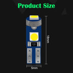 T5 W3W W1.2W LED Dashboard Bulb 3-SMD3030 1W Canbus DC 12V 7 Colors 2-10 Pack