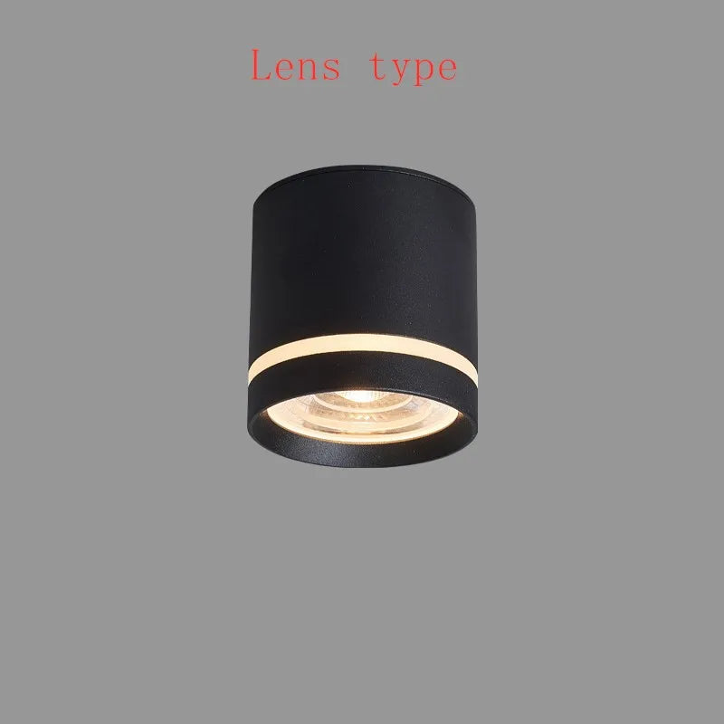 Dimmable COB LED Cylinder Ceiling Downlight 5W 7W 9W 12W 15W 18W Forged Aluminum Knob Switch 45 Degree Adjustable AC 110-220V