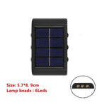 Solar LED Wall Light IP65 Waterproof Up and Down 2 LED or 6 LED White Warm White Auto Dusk to Dawn Garden Stair Fence Outdoor