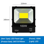 LED Flood Light 10W 20W 30W 50W 70W 100W 200W IP66 180° Cool White AC 110-240V Aluminum