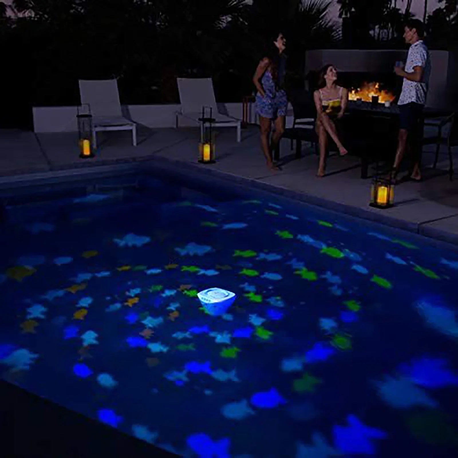 IP66 LED Floating Fish Pool Light 4 Colors 5 Modes SMD 2835 ABS Battery Powered Waterproof Hot Tub Pond Party Decor 12.3cm