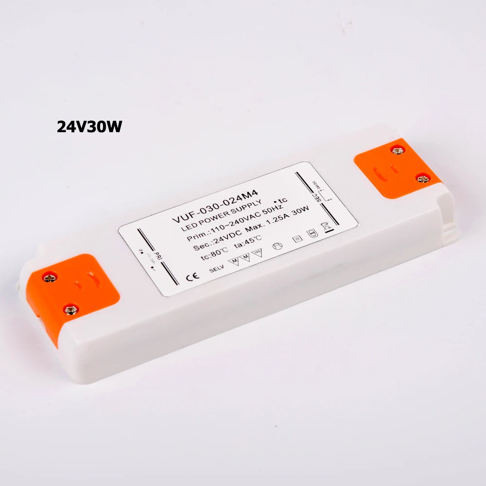Ultra-Slim LED Driver Transformer 6W 12W 15W 20W 30W 50W 60W AC 110-240V to DC 12V 24V