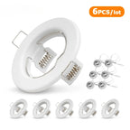 6-Pack GU10 MR16 Recessed Downlight Frame Ceiling Fixture White Aluminum Iron