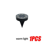 Solar LED Ground Deck Light IP68 Waterproof 8 LED Path Garden Lawn Stair Lamp