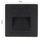 3W IP65 LED Recessed Stair Step Light AC 100-240V Sand White Black Gray 50,000hr Wall Lamp