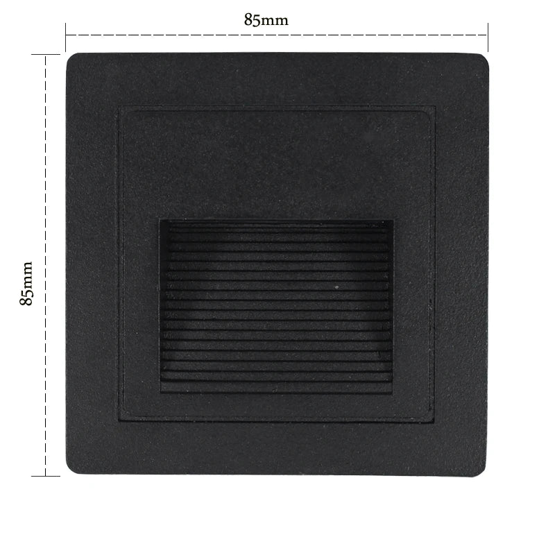 3W IP65 LED Recessed Stair Step Light AC 100-240V Sand White Black Gray 50,000hr Wall Lamp