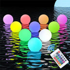 Solar LED Floating Ball Light 16 Color Remote Control IP65 8cm Vinyl Pool Garden Outdoor Night Light