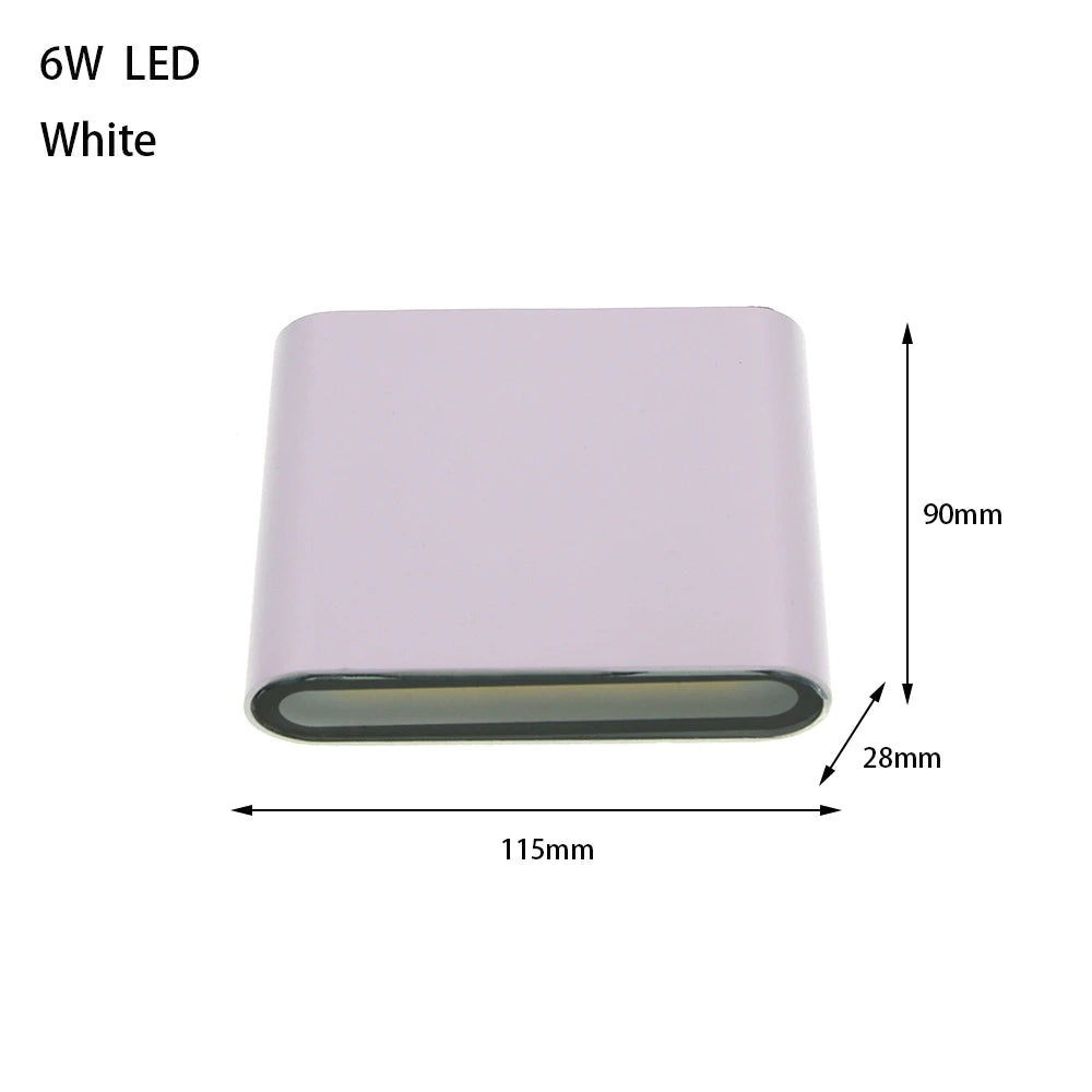IP65 LED Outdoor Wall Lamp 6W 12W Baked Aluminum Warm White Cool White AC 85-265V Black White Grey Balcony Garden Exterior Sconce