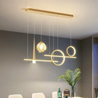 65W LED Bar Pendant Chandelier L94cm 4-Mode Dimmable 2800-6000K AC 90-265V Black Iron Acrylic
