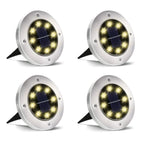 Solar LED Underground Ground Light 8 or 20 LED IP65 Stainless Steel ABS Dusk to Dawn Auto Sensor Warm White Cool White Garden Path Driveway