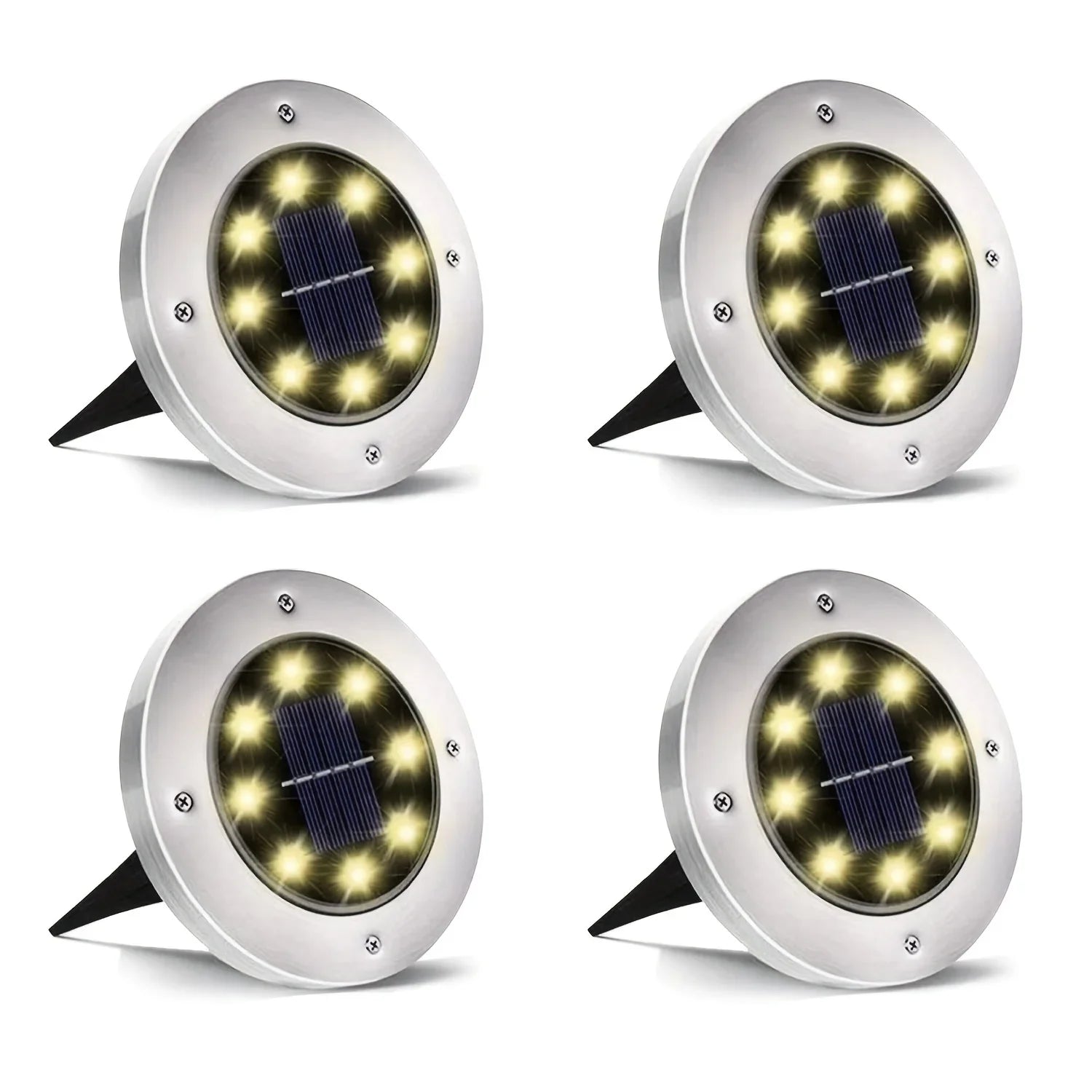 Solar LED Underground Ground Light 8 or 20 LED IP65 Stainless Steel ABS Dusk to Dawn Auto Sensor Warm White Cool White Garden Path Driveway
