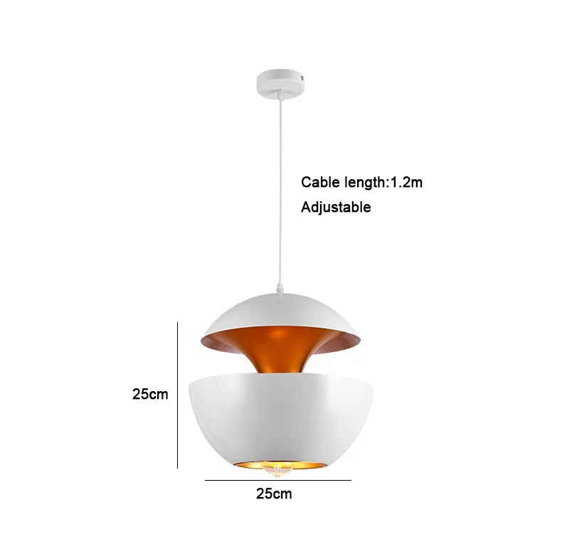 Modern Nordic Pendant Light E26 E27 Aluminum Chandelier D25cm D35cm Living Dining Room