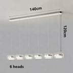 Modern Multi-Head Glass Pendant Light 1 3 4 Heads 5-60W Ironware Dimmable AC 90-265V