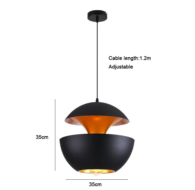 Modern Nordic Pendant Light E26 E27 Aluminum Chandelier D25cm D35cm Living Dining Room