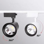 Dimmable COB LED Track Light 7W 12W 15W 20W 30W 40W 100lm/W Multi-Angle AC 110-240V Black White