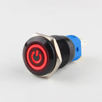 IP65 Waterproof Illuminated Metal Push Button Switch 16mm 19mm 22mm 3A Momentary or Latching LED 3-220V Black Aluminum Alloy 1NO1NC