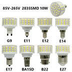 10W G9 E11 E12 E14 E17 BA15D E27 B22 SMD2835 LED Corn Bulb 72 LEDs 360° AC 85-265V