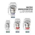 IP65 Waterproof Metal Push Button Switch 12mm 16mm 19mm 22mm 3A Copper LED Indicator 12V 24V Momentary Flat Circular Panel Mount