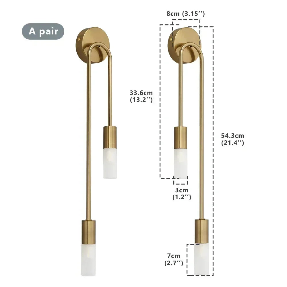 Modern Nordic LED Wall Lamp G9 Gold Metal Acrylic 8x55cm 10x67cm 90-260V Bedroom Hotel