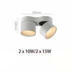 90° Fold 350° Rotate Dimmable COB LED Ceiling Downlight 10W 15W CRI 90+ AC 85-265V Black