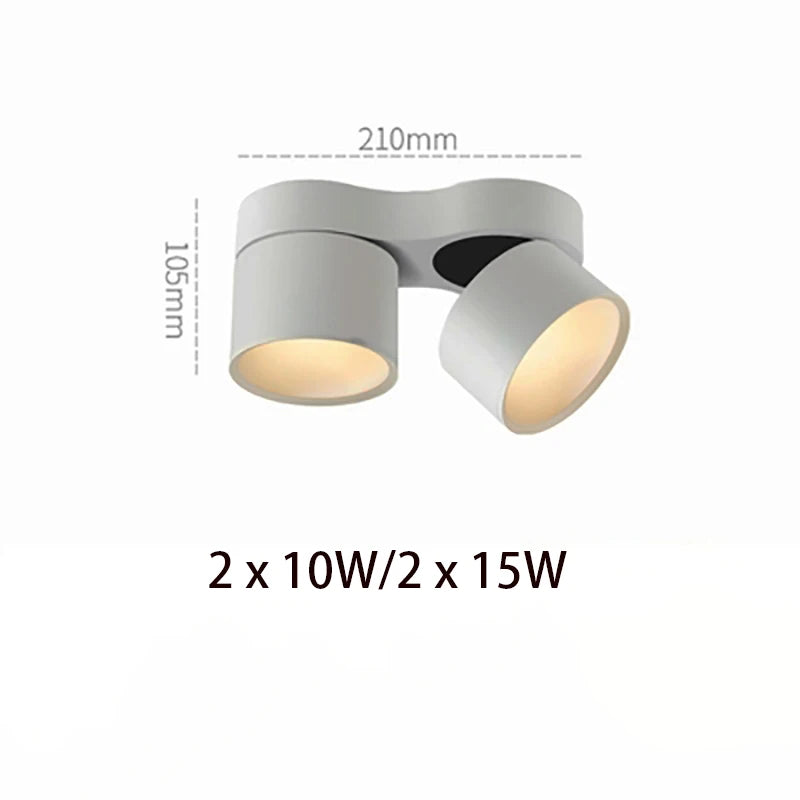 90° Fold 350° Rotate Dimmable COB LED Ceiling Downlight 10W 15W CRI 90+ AC 85-265V Black