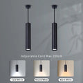 Modern Aluminum LED Pendant Light 10W 15W Long Tube 6x16cm 6x30cm AC 110-265V Black
