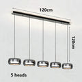 Modern Multi-Head Glass Pendant Light 1 3 4 Heads 5-60W Ironware Dimmable AC 90-265V