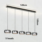 Modern Multi-Head Glass Pendant Light 1 3 4 Heads 5-60W Ironware Dimmable AC 90-265V