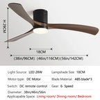 DC Motor Ceiling Fan with Light 38 46 56 Inch 3 Blade Remote Control AC 110-220V