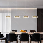 Modern Multi-Head Glass Pendant Light 1 3 4 Heads 5-60W Ironware Dimmable AC 90-265V