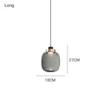 Nordic Minimalist Glass Pendant Light Iron Smoky Gray Gold AC 90-260V Bedroom Study Bar