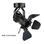 Industrial Vintage E27 Ceiling Spotlight with Barn Door Flippers Metal Bamboo AC 110-240V
