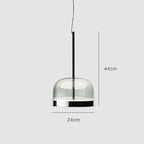Modern Glass Pendant Light Smoky Gray Gold Knob Dimmable AC 90-260V Dining Room Bedroom